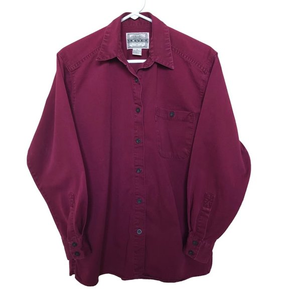 Levi's Classic Utility Button Down Shirt Maroon Burgundy Cotton Women's Size M - Picture 1 of 9